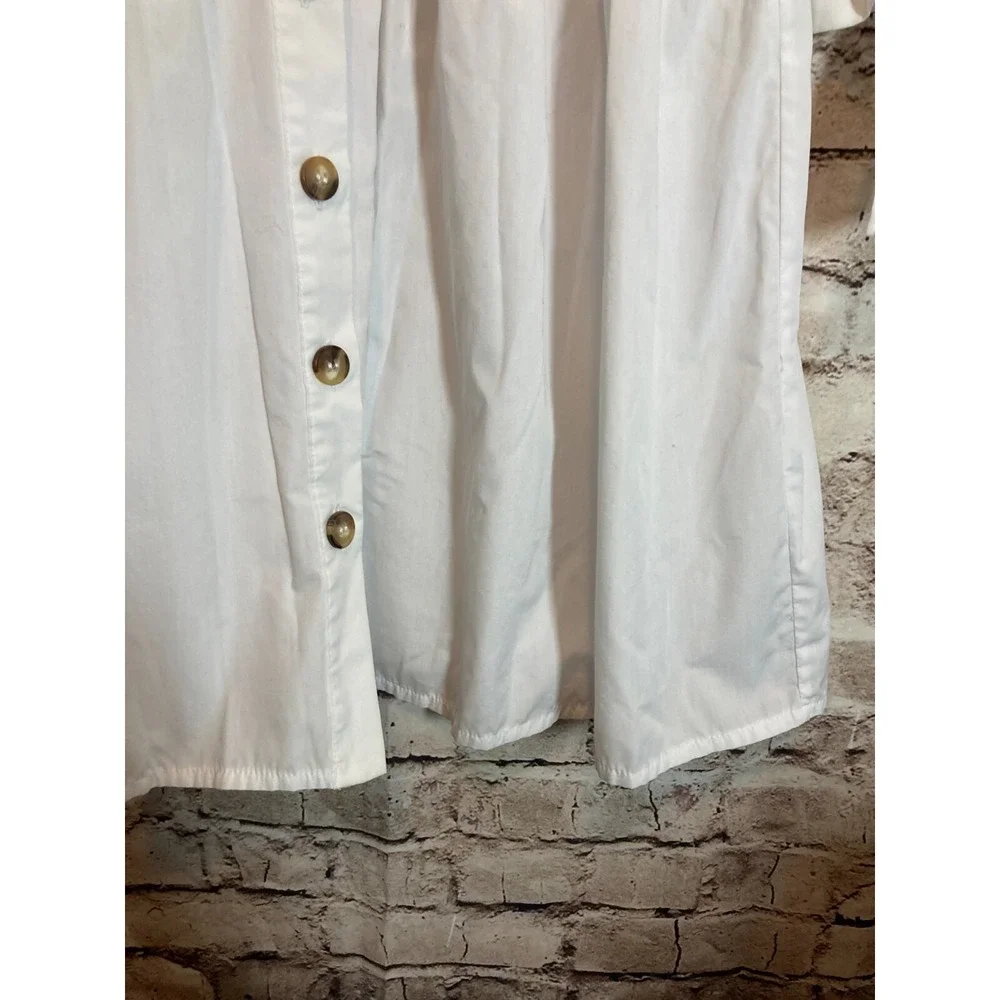 Asos Dress Womens 0 White Full Burton Up Tie‎ Sleeve Cottage Cotton Prairie - Picture 8 of 14